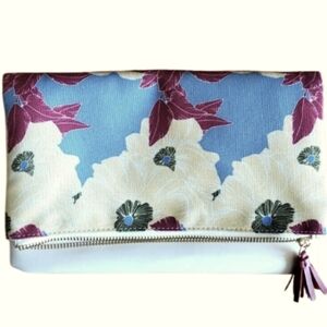 Rachel Pally x Anthropologie Floral White and Yellow Envelope Clutch